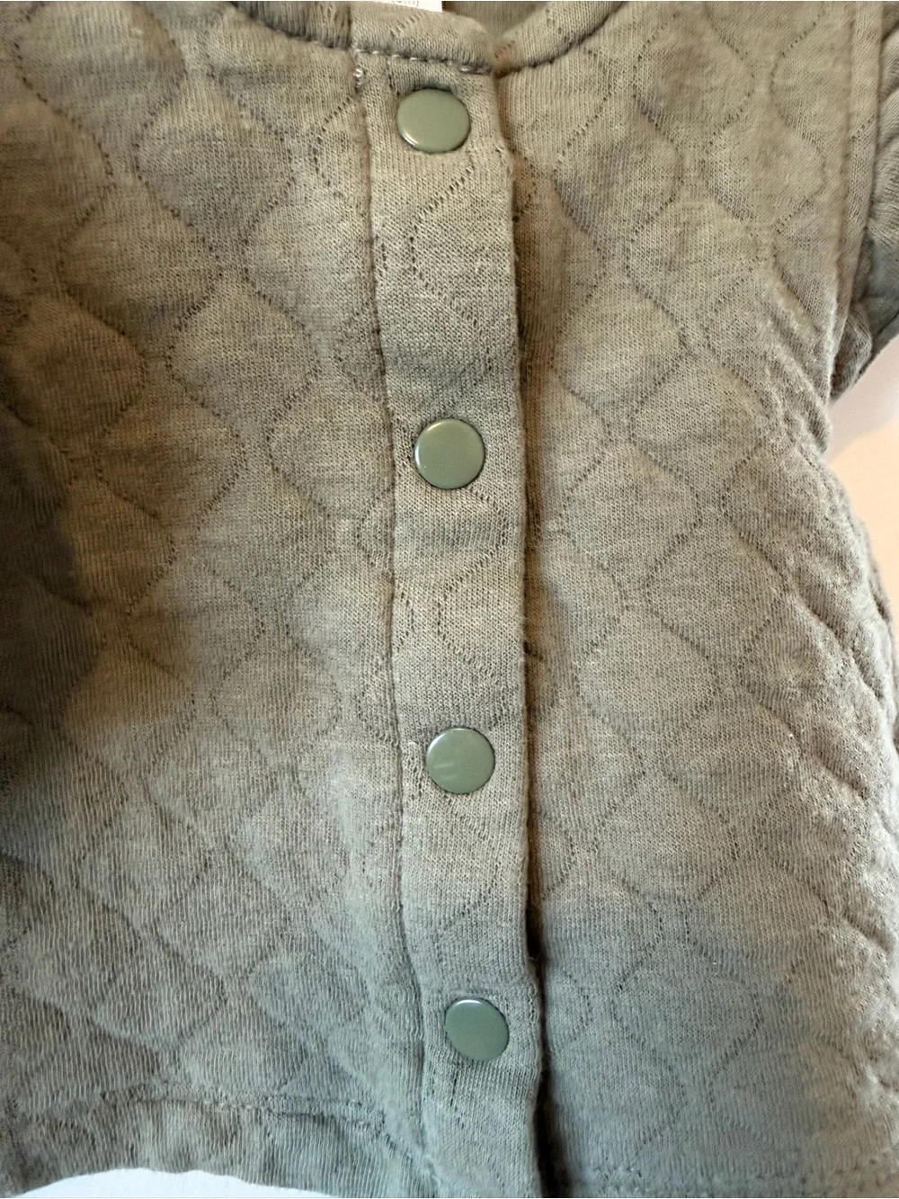 Carter's Quilted Olive Green Baby Vest with Flutter Sleeves